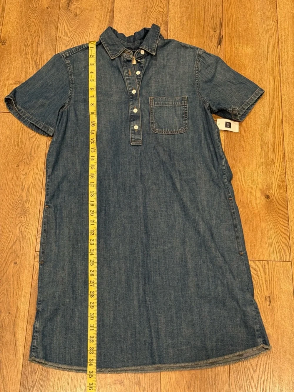 Women’s GAP Denim Button-Up Dress in Medium Blue - Picture 8 of 13